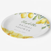 Assiettes En Carton Aquarelle Citrus jaune citron Fête des mariées (Angle)