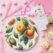 Assiettes En Carton Aquarelle Citrus Orange Feuille Mariage (Fête)