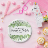 Assiettes En Carton Aquarelle classique sauvage prairie verte Mariage (Fête)