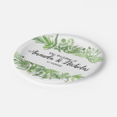 Assiettes En Carton Aquarelle classique sauvage prairie verte Mariage (Angle)