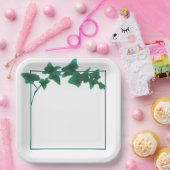 Assiettes En Carton Aquarelle classique Vert Anglais Ivy (Fête)