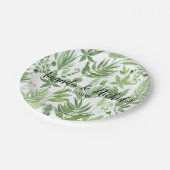 Assiettes En Carton Aquarelle classique vert pâle Mariage (Angle)