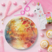 Assiettes En Carton Aquarelle Colorée Automne Saison Bénédiction (Fête)