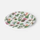 Assiettes En Carton Aquarelle colorée Cactus et succulents Fleurs (Angle)