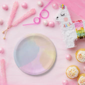 Assiettes En Carton Aquarelle couleur arc-en-ciel (Fête)