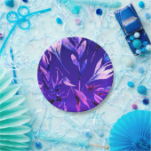 Assiettes En Carton Aquarelle couleur violet brillant couleur gras (Fête)