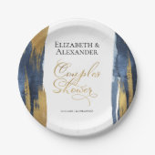 Assiettes En Carton Aquarelle Couples Douche Plaques en papier | ABSTR (Devant)