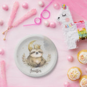 Assiettes En Carton Aquarelle Couronne de lune (Fête)