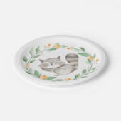 Assiettes En Carton Aquarelle couture couchée Raccoon couché Wreath (Angle)
