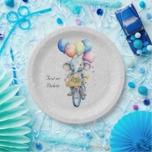 Assiettes En Carton Aquarelle Cyclisme Eléphant Plaque en papier (Fête)