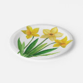 Assiettes En Carton Aquarelle Daffodil Plaques de papier floral Ditzy (Angle)
