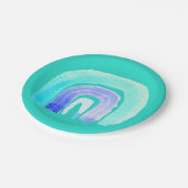 Assiettes En Carton Aquarelle d'amour bleu arc-en-ciel (Angle)