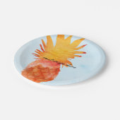 Assiettes En Carton Aquarelle d'ananas Fête d'été tropicale (Angle)