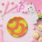 Assiettes En Carton Aquarelle de bananes (Fête)