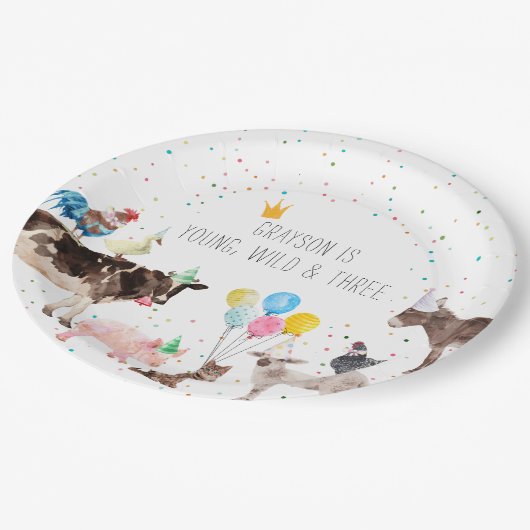 Assiettes En Carton Aquarelle de ferme moderne simple partie (Angle)