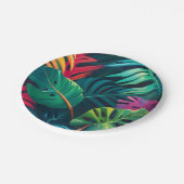 Assiettes En Carton Aquarelle de feuillage tropical Paradis (Angle)