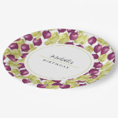 Assiettes En Carton Aquarelle de la betterave à la main Monogrammée (Angle)