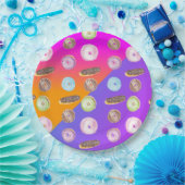 Assiettes En Carton Aquarelle de néon dégradée (Fête)