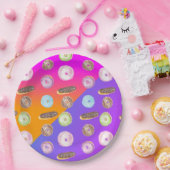 Assiettes En Carton Aquarelle de néon dégradée (Fête)