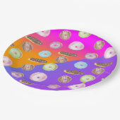 Assiettes En Carton Aquarelle de néon dégradée (Angle)