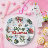 Assiettes En Carton Aquarelle de Noël (Fête)