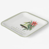 Assiettes En Carton Aquarelle de Noël Bell Pine Poinsettia Folithe (Angulaire)