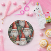 Assiettes En Carton Aquarelle de Noël Gnomes (Fête)
