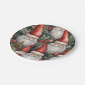 Assiettes En Carton Aquarelle de Noël Gnomes (Angle)
