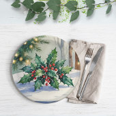 Assiettes En Carton Aquarelle de Noël Mistletoe