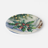 Assiettes En Carton Aquarelle de Noël Mistletoe (Angle)