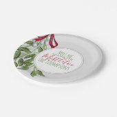 Assiettes En Carton Aquarelle de Noël Rustique Moderne Mistletoe (Angle)
