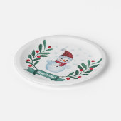 Assiettes En Carton Aquarelle de Noël Snowman Custom (Angle)