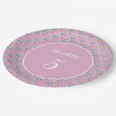 Assiettes En Carton Aquarelle de poupée de fleurs mignonnes (Angle)