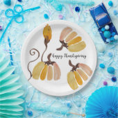 Assiettes En Carton Aquarelle de Thanksgiving Citrouilles (Fête)