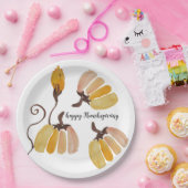 Assiettes En Carton Aquarelle de Thanksgiving Citrouilles (Fête)