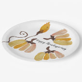 Assiettes En Carton Aquarelle de Thanksgiving Citrouilles (Angle)