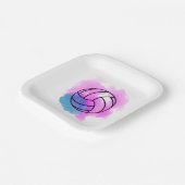 Assiettes En Carton Aquarelle de volley-ball Abstraite (Angulaire)