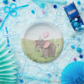 Assiettes En Carton Aquarelle d'éléphant mignonne (Fête)