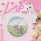 Assiettes En Carton Aquarelle d'éléphant mignonne (Fête)