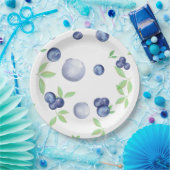 Assiettes En Carton Aquarelle d'été Blueberry (Fête)