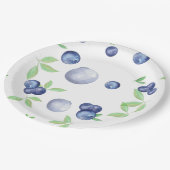 Assiettes En Carton Aquarelle d'été Blueberry (Angle)