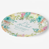 Assiettes En Carton Aquarelle d'été Floral Custom 100e anniversaire (Angle)