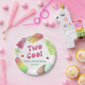 Assiettes En Carton Aquarelle Deux Cool Popsicle 2e fête d'anniversair (Fête)