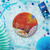 Assiettes En Carton Aquarelle d'hiver Gold Woodland Rabbit Owl (Fête)