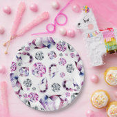 Assiettes En Carton Aquarelle Diamant Gems Plaques en papier (Fête)