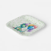 Assiettes En Carton Aquarelle Dinosaur Ballons Garçon fête d'anniversa (Angulaire)