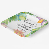 Assiettes En Carton Aquarelle Dinosaure Trois Rex 3e anniversaire (Angulaire)