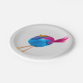 Assiettes En Carton Aquarelle d'oiseau bleu (Angle)