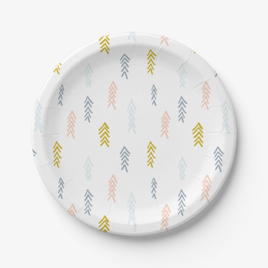 Assiettes En Carton Aquarelle douce Chevron Motif (Devant)