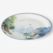 Assiettes En Carton Aquarelle douce Côte Thaïlande Mariage marin (Angle)